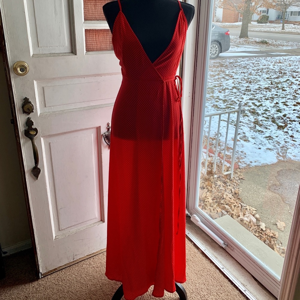 Forever 21 Red Maxi Wrap Dress
